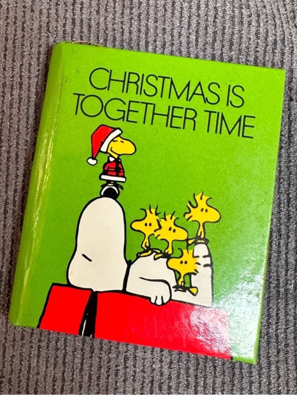 Vintage Snoopy Miniature 3” Book Christmas Ornament 1980